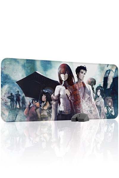 mousepad bastir Steins;Gate مانع للانزلاق لوحة ماوس مطاطية مخيطة V1 - 90x40 X...