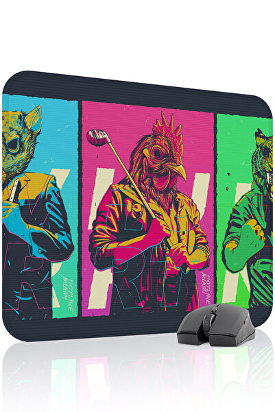 mousepad bastir لوحة ماوس الألعاب المطاطية المخيطة من Hotline Miami مانع للان...