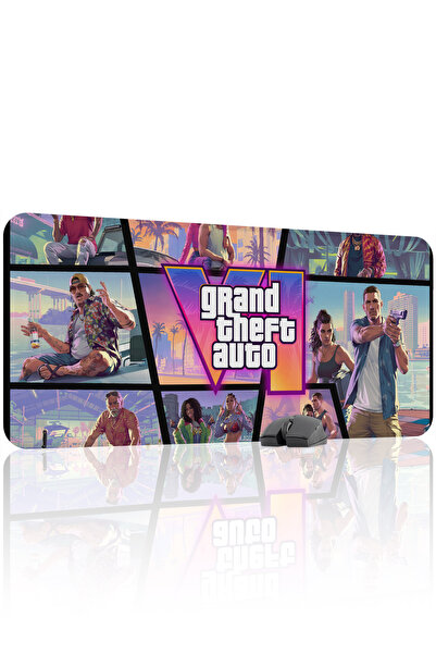 mousepad bastir لوحة ماوس للألعاب من المطاط المخيط GTA 6 مانع للانزلاق V4 - 9...