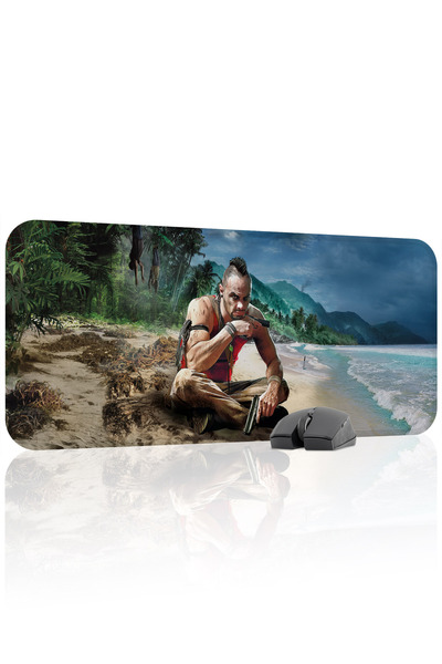 mousepad bastir لوحة ماوس الألعاب المطاطية المخيطة Far Cry مانع للانزلاق V3 -...
