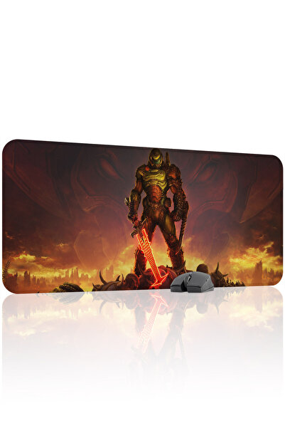 mousepad bastir لوحة ماوس الألعاب المطاطية المخيطة DOOM مانع للانزلاق V1 - 90...