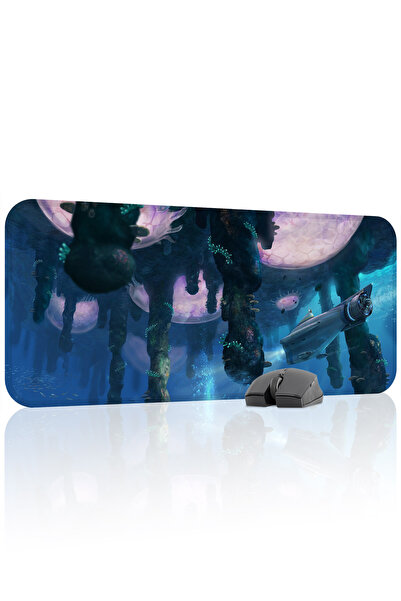 mousepad bastir لوحة ماوس الألعاب المطاطية Subnautica مانع للانزلاق Dikişli V...
