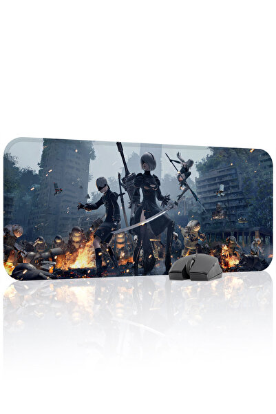 mousepad bastir لوحة ماوس مطاطية للألعاب NieR: Automata مانع للانزلاق Dikişli...