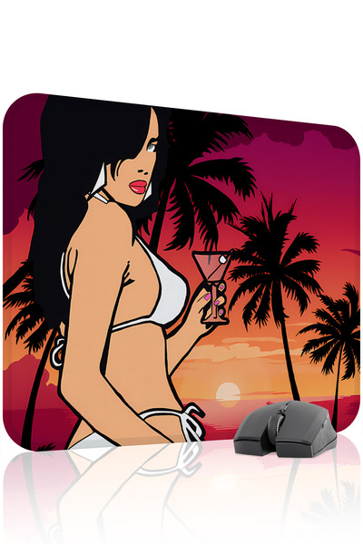 mousepad bastir لوحة ماوس الألعاب المطاطية المخيطة GTA Vice City مانع للانزلا...