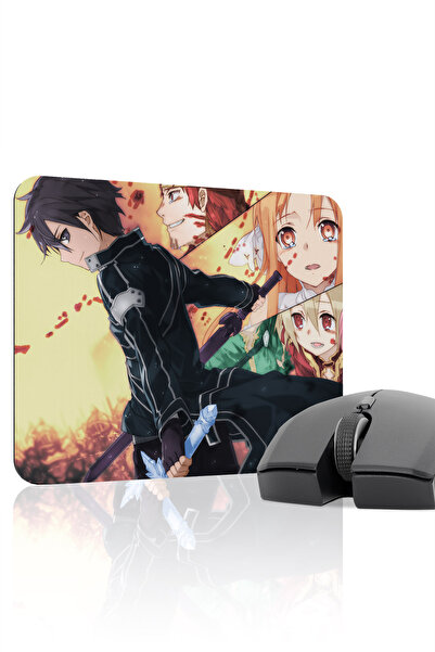 mousepad bastir لوحة ماوس مطاطية مخيطة من Sword Art Online مانع للانزلاق V3 -...