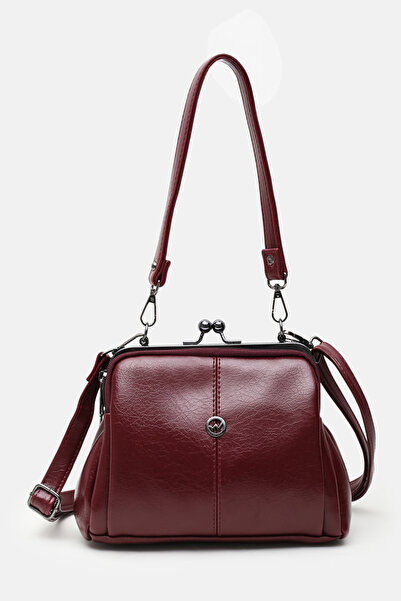 Cochines Women's Burgundy 4-Compartment Lined Scholarship Bag with Zipper Clo...