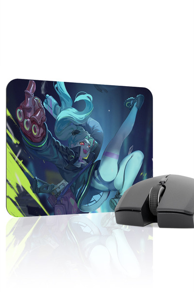 mousepad bastir Cyberpunk Edge مفرش طاولة طويل s مانع للانزلاق Dikişli Rubber...
