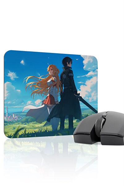 mousepad bastir لوحة ماوس مطاطية مخيطة من Sword Art Online مانع للانزلاق V1 -...