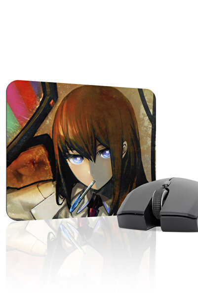 mousepad bastir Steins;Gate مانع للانزلاق لوحة ماوس مطاطية مخيطة V3 - 22X18 ل...