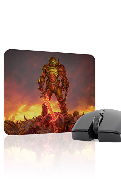 mousepad bastir لوحة ماوس الألعاب المطاطية المخيطة DOOM مانع للانزلاق V4 - 22...