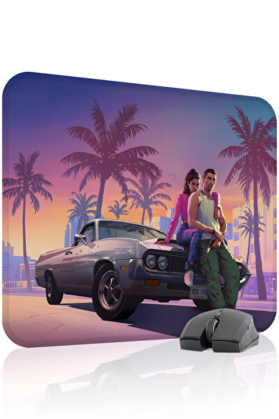 mousepad bastir لوحة ماوس الألعاب المطاطية المخيطة GTA 6 مانع للانزلاق V1 - 4...