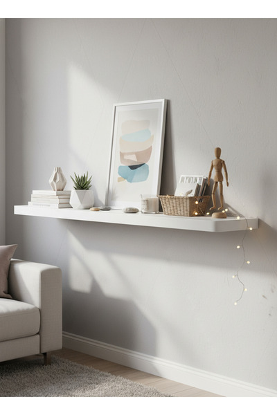 Living Simple Modern Wooden Wall Shelf Design 100 cm