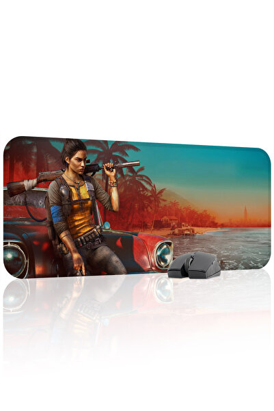 mousepad bastir لوحة ماوس الألعاب المطاطية المخيطة Far Cry مانع للانزلاق V2 -...
