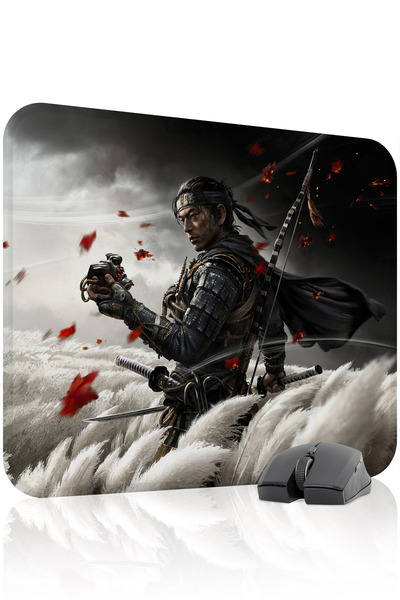 mousepad bastir Ghost of Tsushima antialunecare Dikişli Rubber Player Mousepa...