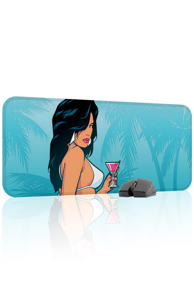 mousepad bastir لوحة ماوس الألعاب المطاطية المخيطة GTA Vice City مانع للانزلا...
