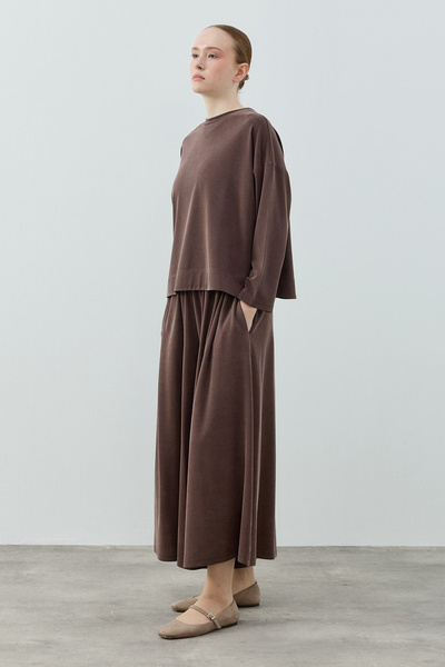 Merwishop Merwish Basic Bamboo Pant Suit 1804 Brown