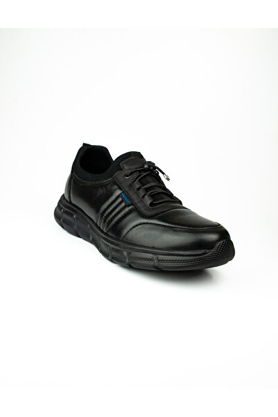 KİNG PAOLO 1078 Black Leather Large Size Casual Men's Shoes