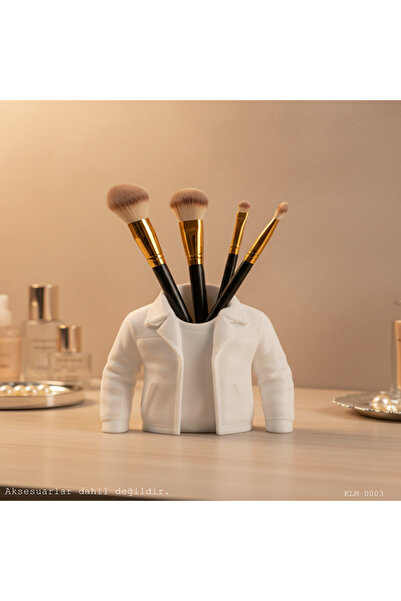 CT STONES White Coat Design Makeup Brush Holder Desktop Cosmetic Organizer