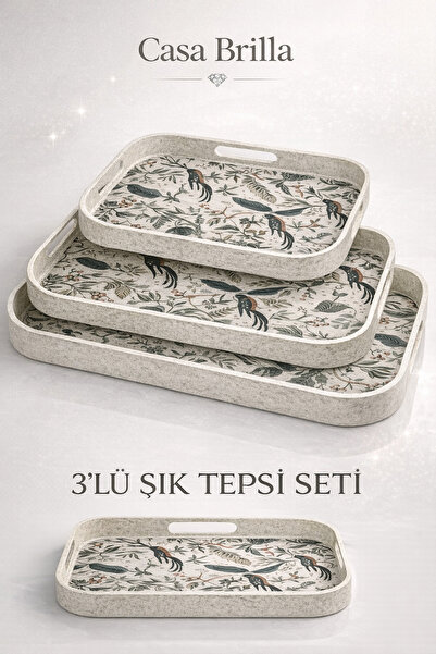 Casa Brilla 3-Piece Tray Set - Tea Trays - Presentation Trays - Treat Trays