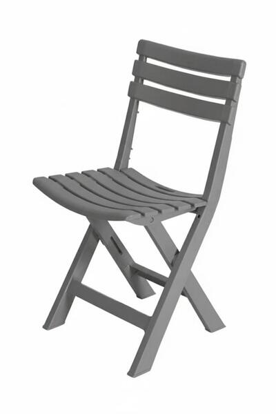 Saban Antrasit - Bahçe Balkon Piknik İç ve Dış Mekan Katlanır Plastik Sandalye