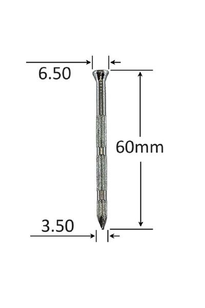 Gray Square Concrete Nails 3.5x60 - 250pcs/box