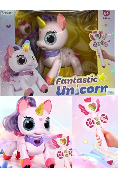 afreyz oyuncak Uzaktan Kumandalı Sesi Işıklı Dans Eden Pony Tek Boynuzlu At Ş...