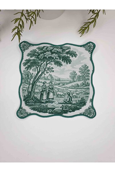 decofav Seria Turkuaz Toile Elegance Șervețele de cocktail din țesătură broda...