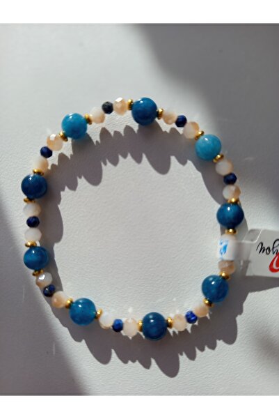 Handmade Brățară apatit calcedonie și hematite