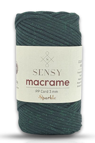 SENSY Με γκλίτερ Πολυεστέρας Μακραμέ Νήμα 3 mm 250 Gr Supla Νήμα και Νήμα Τ Τ...