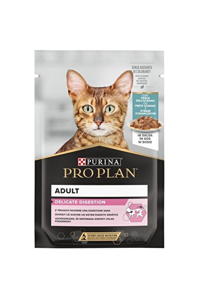 PURINA NESTLE PURINA PRO PLAN Delicate Digestion, Adult, Pește în Sos, 26 x 85 g