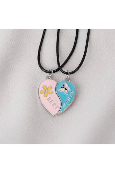 Zuum Accessories 2 li Best Friends Yazılı Kalp Detaylı İp Kolye , Arkadaşlık ...