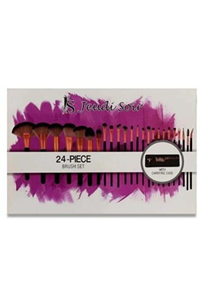 Jeudi Soir مجموعة فرش مكياج مكونة من 24 قطعة مع حقيبة من