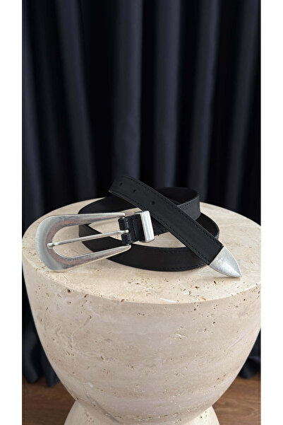 BİRCANÇİL Чорна ретро-застібка та ремінь з кінцями