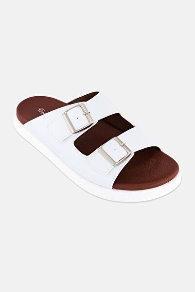 English Laundry Men Slip On Arabic Sandals, White