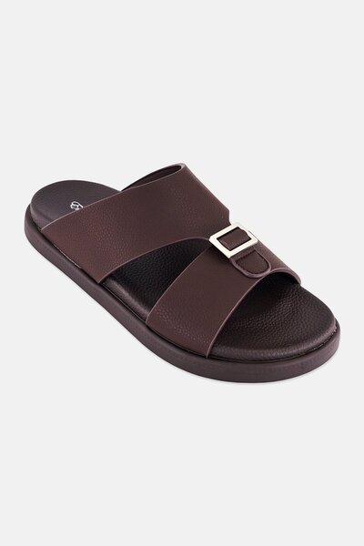 English Laundry Men Slip On Arabic Sandals, Dark Brown