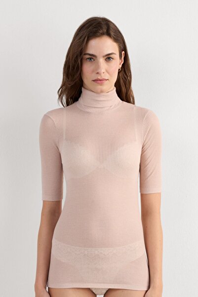 INTIMISSIMI Cashmere Blend Ultranatural High Collar Blouse