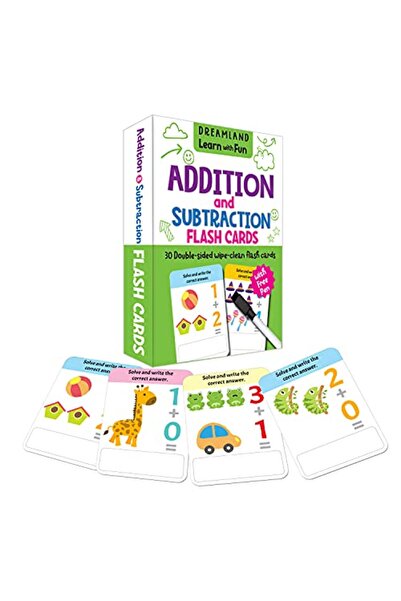 Dreamland Publications بطاقات تعليمية للجمع والطرح - 30 بطاقة تعليمية قابلة ل...