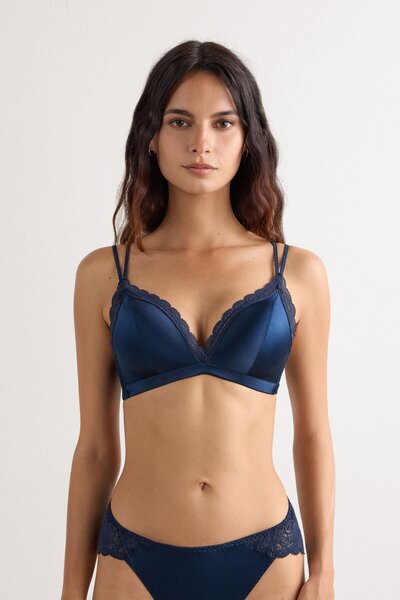 INTIMISSIMI Tiziana Silk and D Lace Triangle Bra