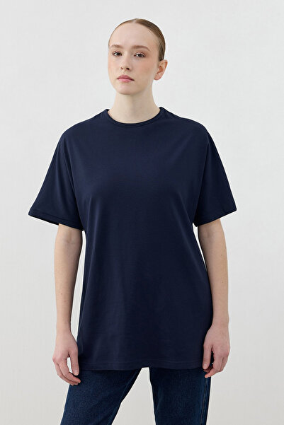 Merwishop Merwish Short Sleeve Basic Cotton Pack T-Shirt 1809 Navy Blue