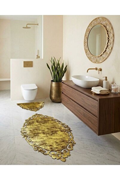 AY CONCEPT 2-Pack Bathroom Rust Remover Rug Si Non-Slip Sole