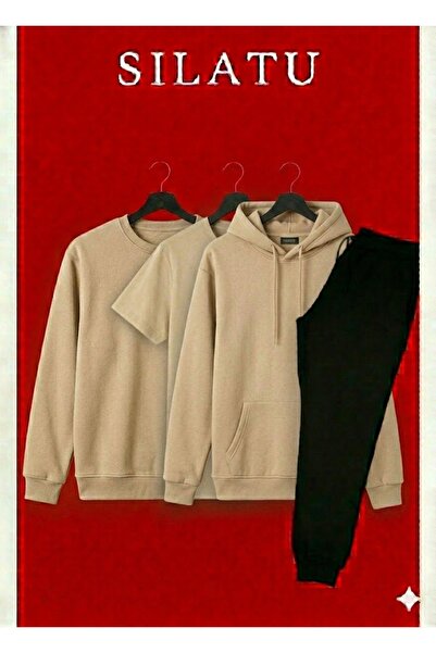 SILATU Sweat 4-Piece Package (T-Shirt-Shirt-Hoodie) Sweat Suit