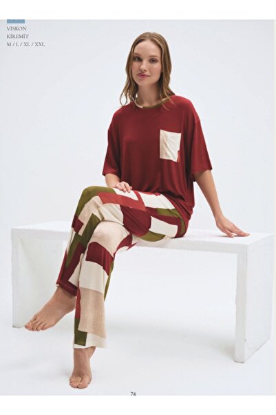 Pijadore viscoză elastic Set de pijamale din material textil cu mâneci scurte...