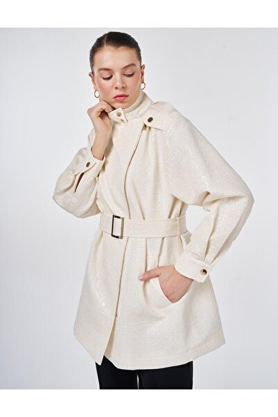 Kayra Buckle Detail Jacquard Jacket