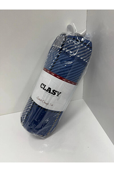 Clasy Ranforce Fitted Sheet Set Double Striped Blue Çklç-262 100% Cotton