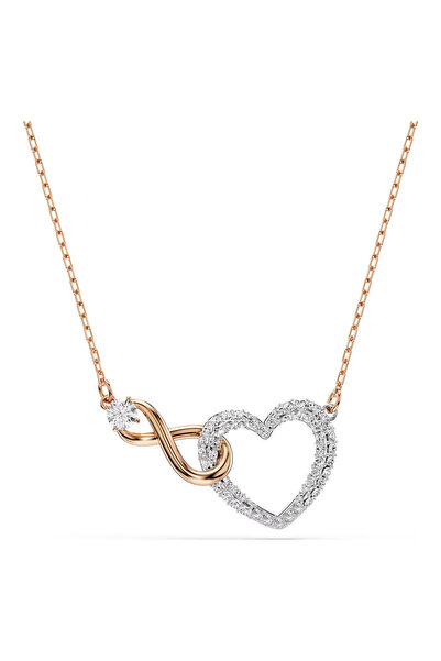 Swaroski Infinity symbol and heart shape, white, with multiple metallic finis...