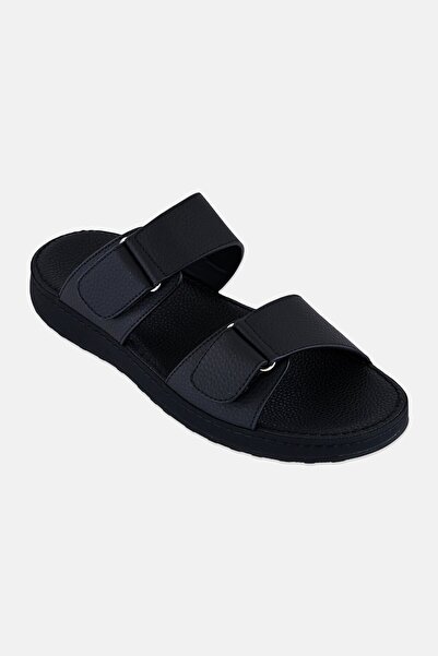 London Fog Men Slip On Arabic Sandals, Black