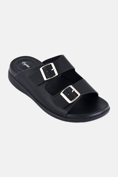 English Laundry Men Adjustable Slip On Arabic Sandals, Black