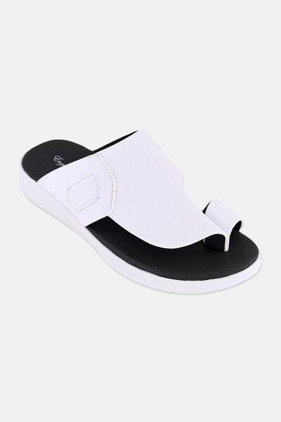 English Laundry Men Slip On Arabic Sandals, White