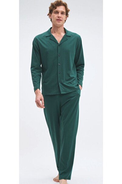 Pijadore 100% Cotton Front Buttoned Long Sleeve Men's Pajama Set Plus Size Op...