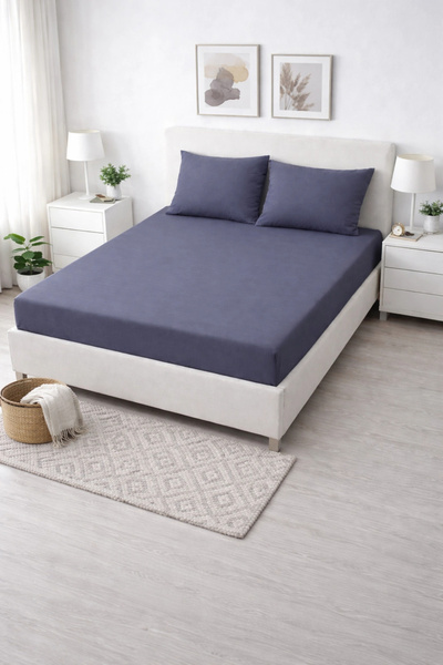 Clasy Ranforce Fitted Sheet Set Double Dark Grey-Bluish Anthracite Çklç-260 1...